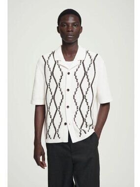 COS Abstract Argyle Knitted Shirt